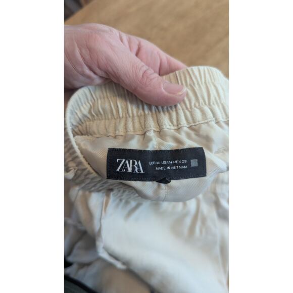 ZARA Women M Linen Viscose Blend Cream Beach Costal - Picture 4 of 8